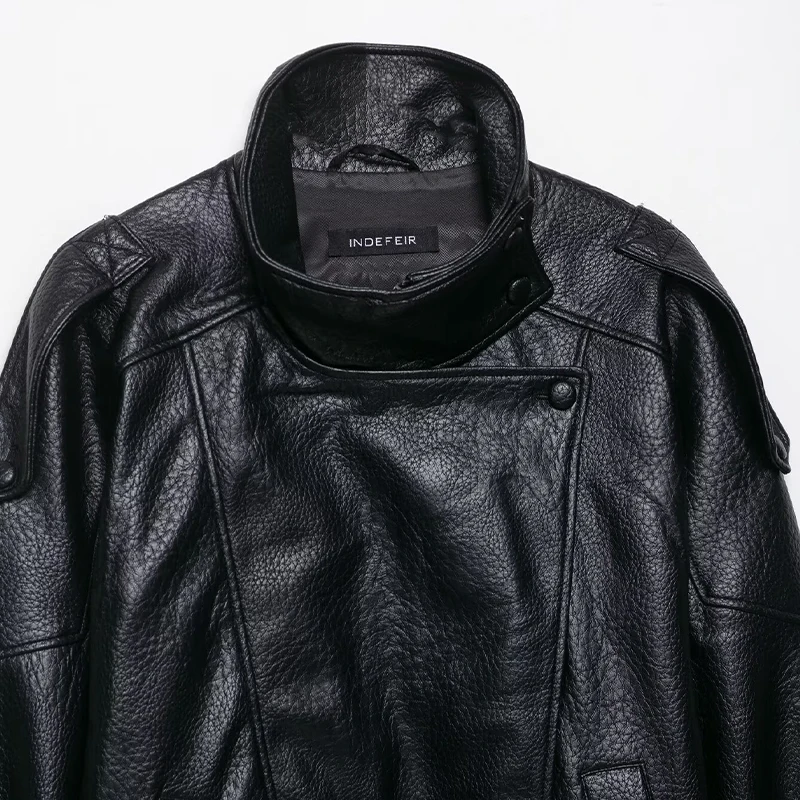 Willshela سترات نسائية عصرية من البولي يوريثان باللون الأسود بسحاب أمامي وياقة عالية وأكمام طويلة معاطف نسائية أنيقة