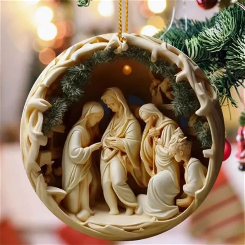 Christmas Keepsake Stylish Nativity Ornament Jesus Ornament High-Quality Christmas Pendant For Christmas Tree Winter Holiday