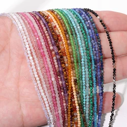 Faceted Multicolor Quartz Beads 2mm 3mm 4mm Round Garnet Tiger Eye Agates Crystal Loose Beads for Jewelry Making Bracelet DIY