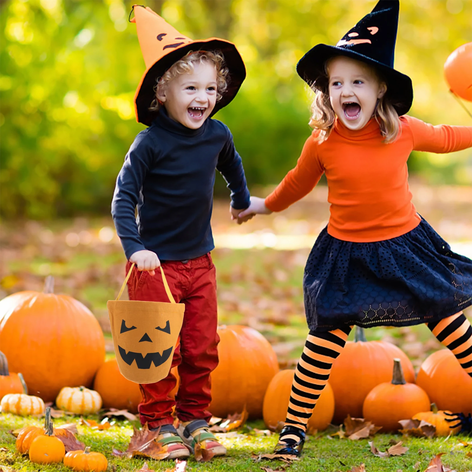 

3 Pcs C Halloween Party Bag y Bag Reusable Canvas Trick Treat Snack Gift Party Bags for Pattern Durable