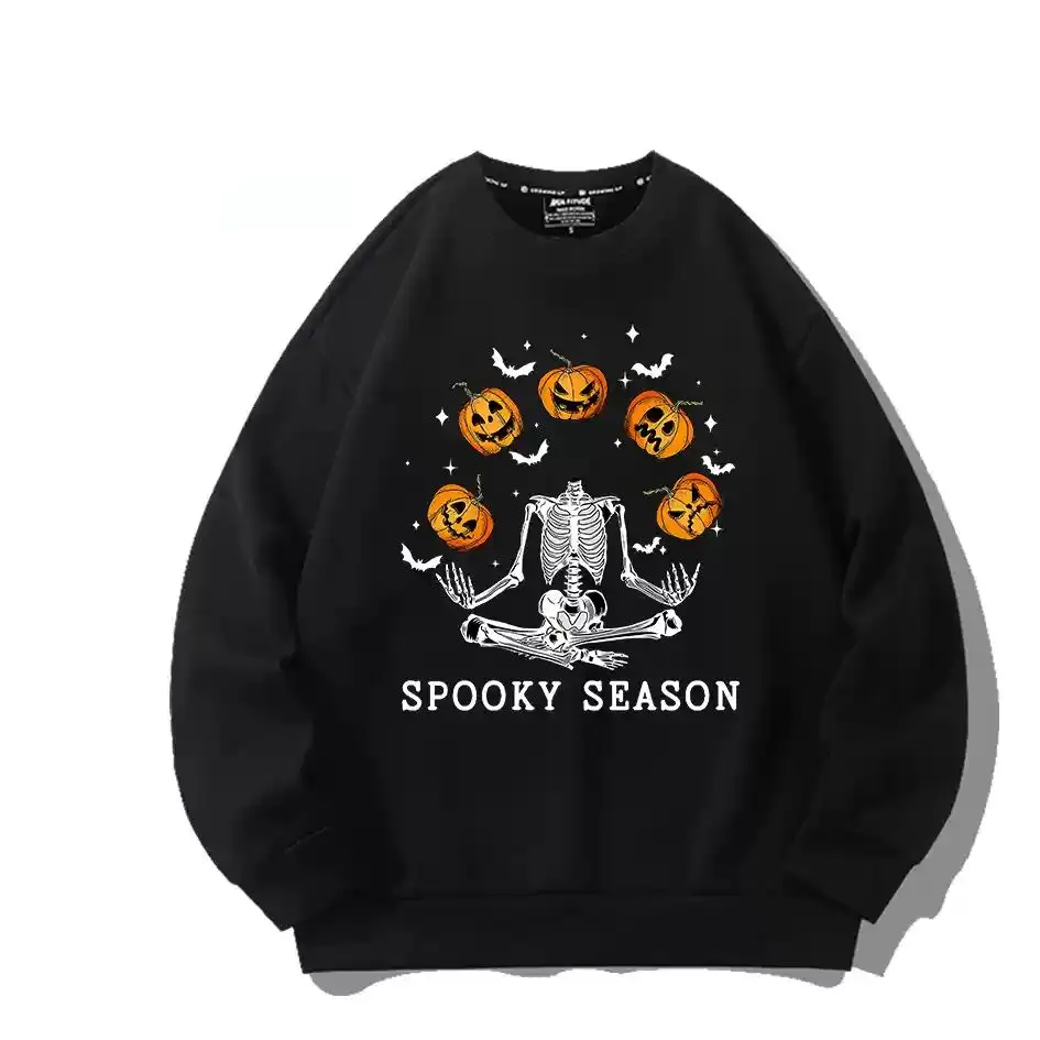 

American-style Funny Halloween Hooded Sweatshirts for Men and Women, Autumn and Winter Adult Fleece Jackets
