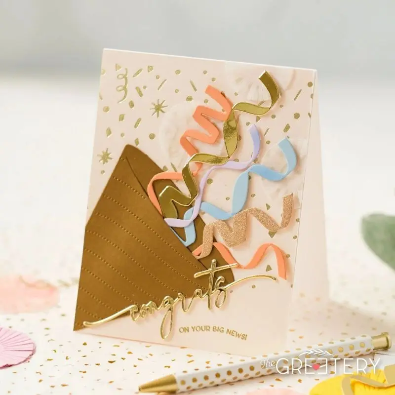 Piggy Craft metalowe matryce do wycinania matryce do wycinania Celebration serpentyny Scrapbook papier rzemiosło nóż forma ostrze dziurkacz szablony