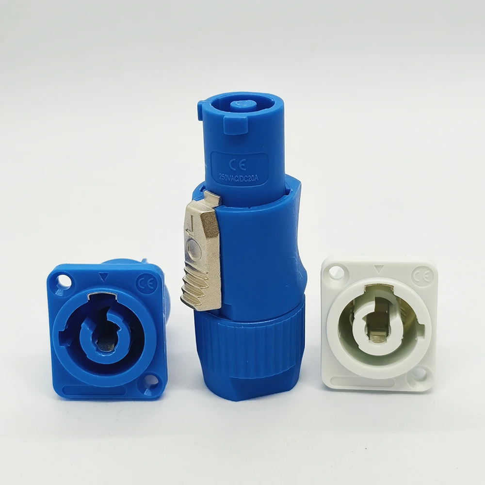 

1PCS 250V 3 Pin Speaker Chassis Adapter PowerCon Connector 20A AC Cable Speak-ON Connector Power Male/Female Plug For LED Screen