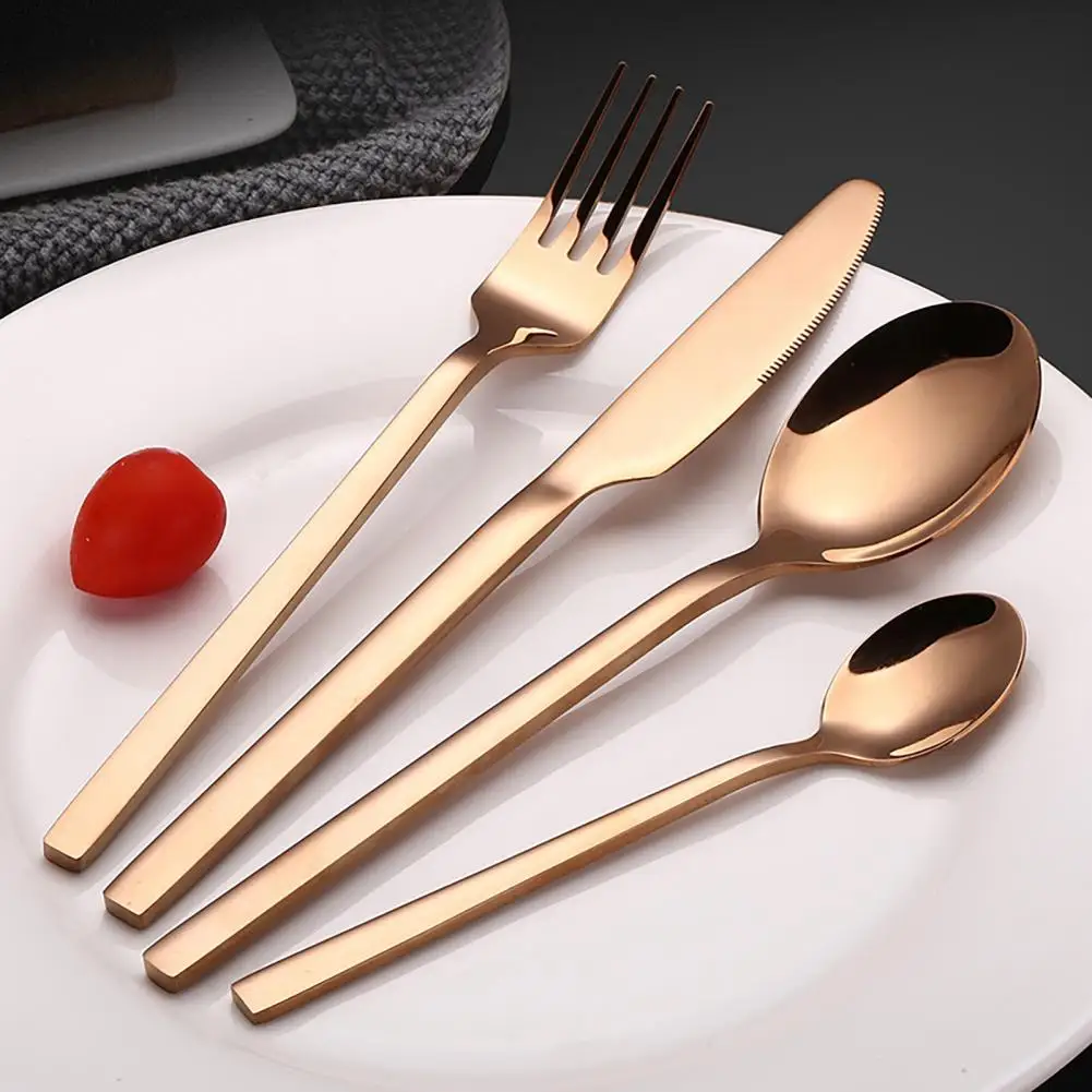 Top Grade fantastic matte Stainless Steel Western Dinnerware pattern perfect shape 4 in 1 standard Cutlery sets Tableware