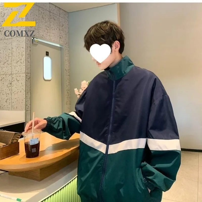 

COMXZ Main Push Cross Border Hot Sale Color Block Patchwork Fashion Versatile Youth Mens Autumn Leisure Jacket Factory Direct