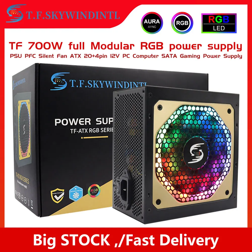 

700W Power Supply For PC 700W PSU 700w power supply Fully Modular RGB ATX Gaming Computer Power Supply