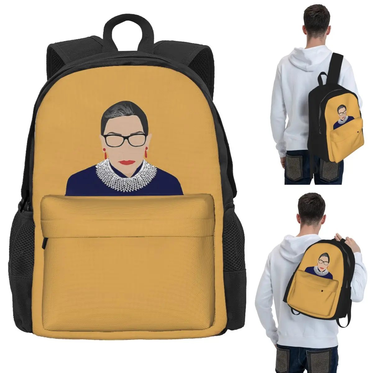 

Ruth Bader Ginsburg Student Backpack School Bag Hiking Travel Daypack for Men Women Bookbag Shoulder Bags