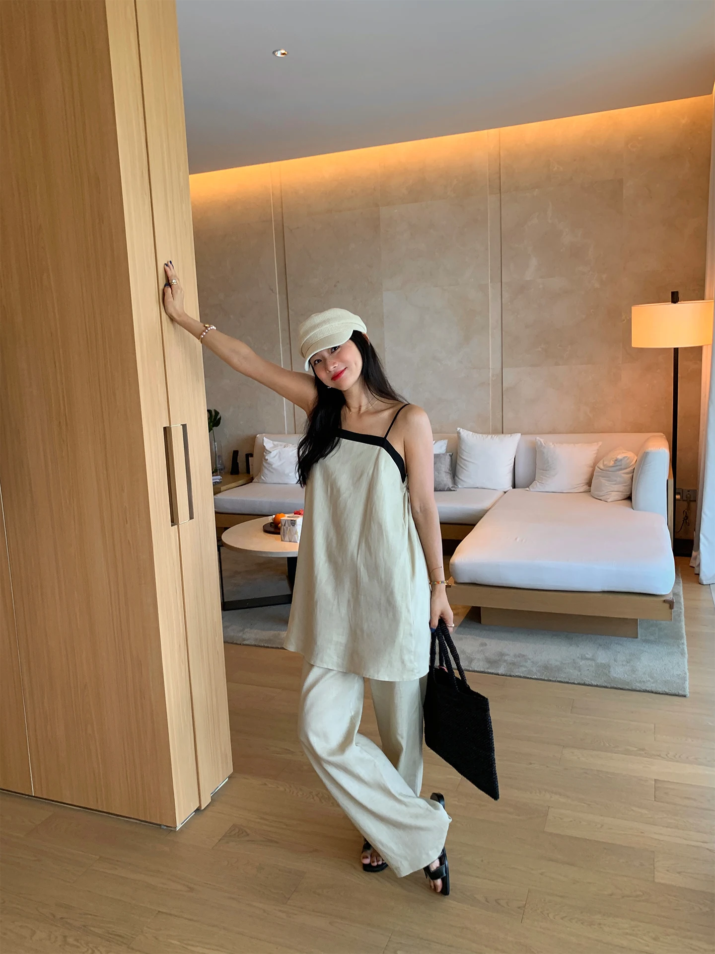 

Women's Summer Outfit Long Pants Strap Top Set Spring 2026 New Arrival High-End Feel Small Size Friendly Fashionable Set