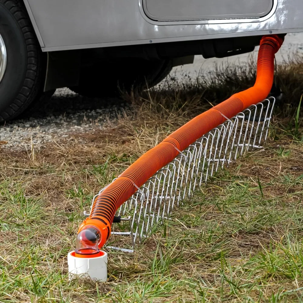 

15-Ft Camper/RV Sewer Hose Support - Features Lightweight Durable Aluminum Design - Includes Strap Kit - Easily Folds