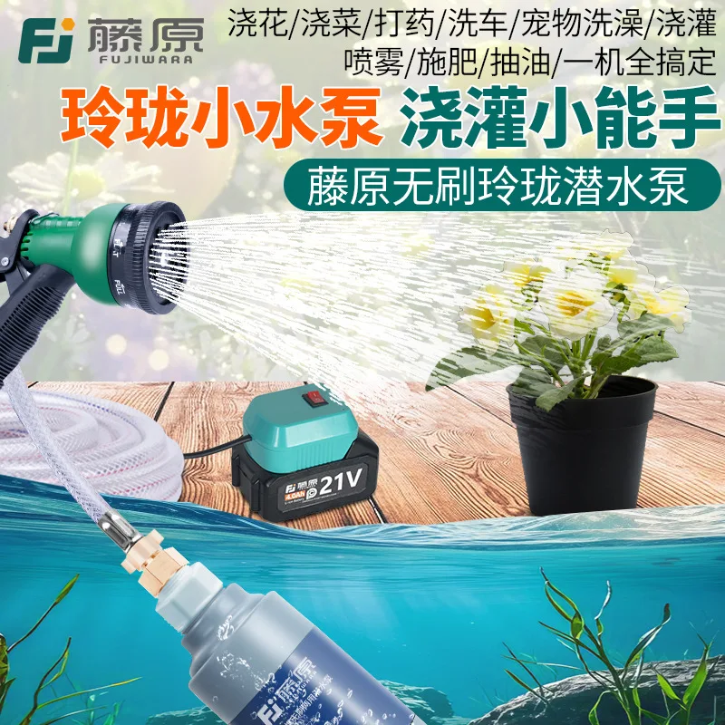 

Бесщеточный погружной насос Fujiwara, бытовой полив цветов и овощей, 12 В, 24 В, мощный садовый портативный насос для улицы