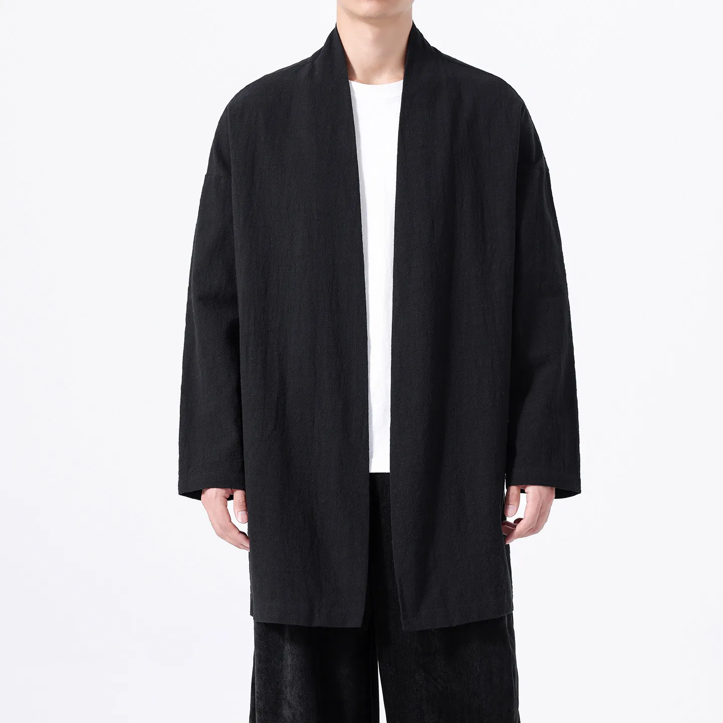 Shirts Men Japanese Samurai Solid Color Traditional Casual Breathable Shirts kimono Loose Cotton Comfortable Jacket Men's Brand