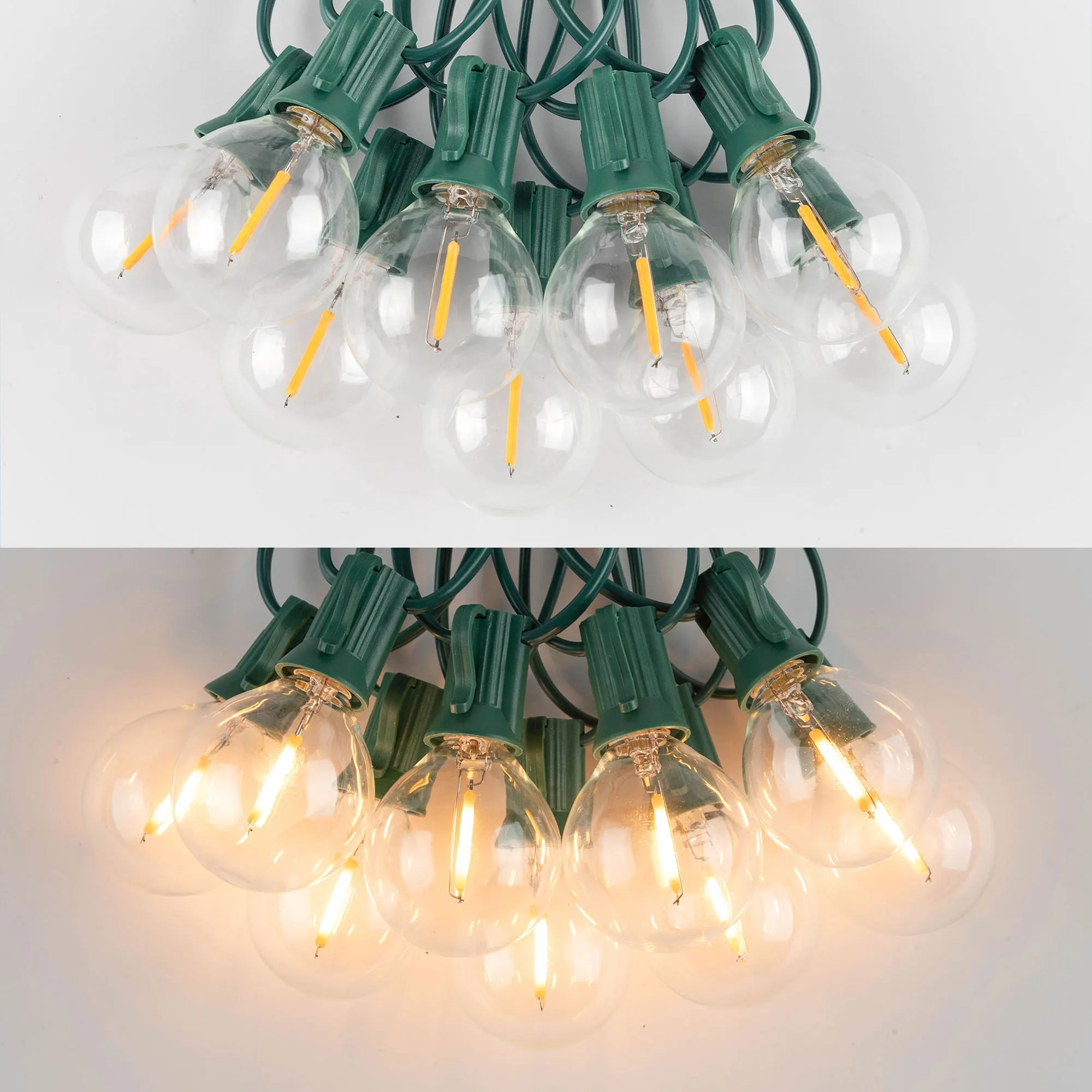 Imagem -06 - Outdoor Impermeável Led String Lights Jardim Luzes de Natal Vintage Guirlanda Branco Quente Impermeável G40 ue 220v Eua 110v