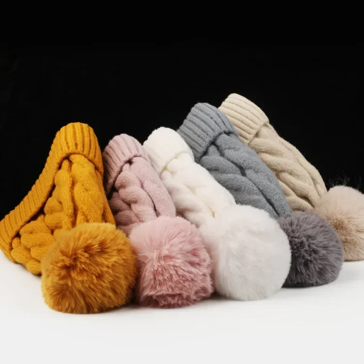 

Unisex Winter Beanie - Fleece-Lined Thermal Hat w/ Pom Pom & Ear Flaps, Thick Cable Knit, Urban Casual Cold Weather Cap