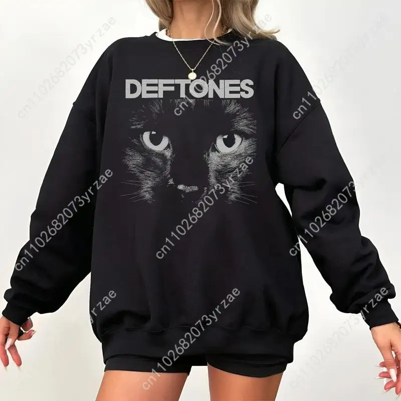 

Супер мягкий свитшот Deftones Cat в стиле ретро, мужские и женские пуловеры, модные удобные толстовки с капюшоном, дышащие винтажные топы