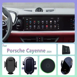 For Porsche Cayenne 2024 Car Phone Holder Wireless Charging Magnetic Phone Holder Car Magsafe Support Accessories