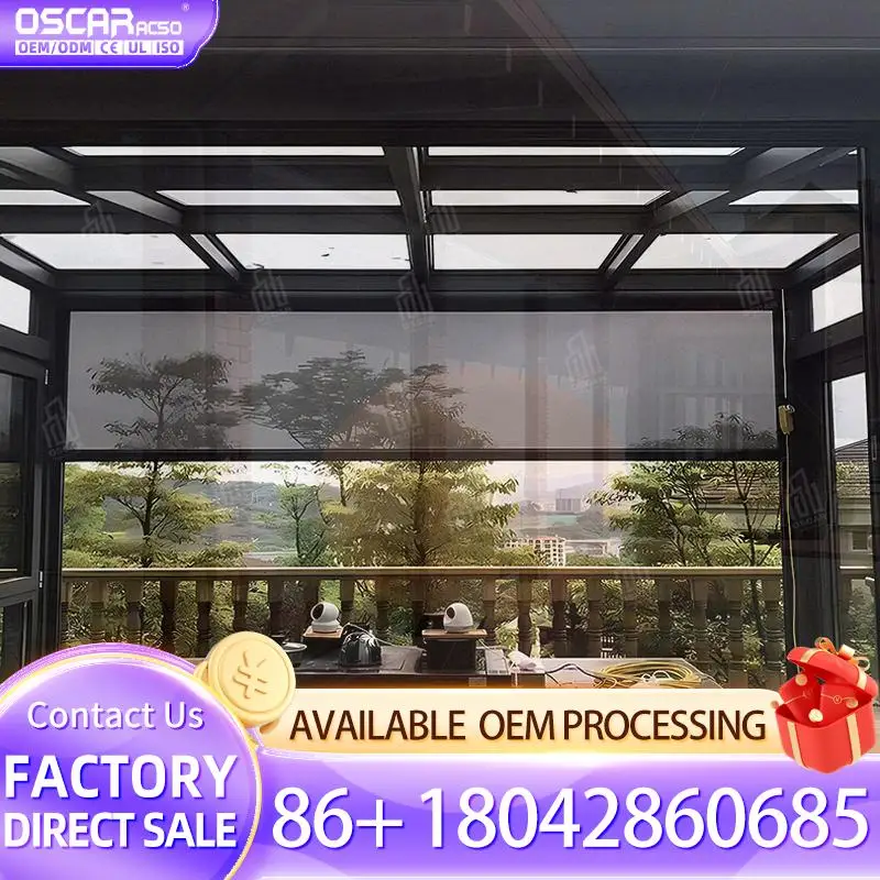 

Ветрозащитный солнцезащитный козырек с электроприводом на молнии, роликовый экран, уличная занавеска для патио, рулонная жалюзи