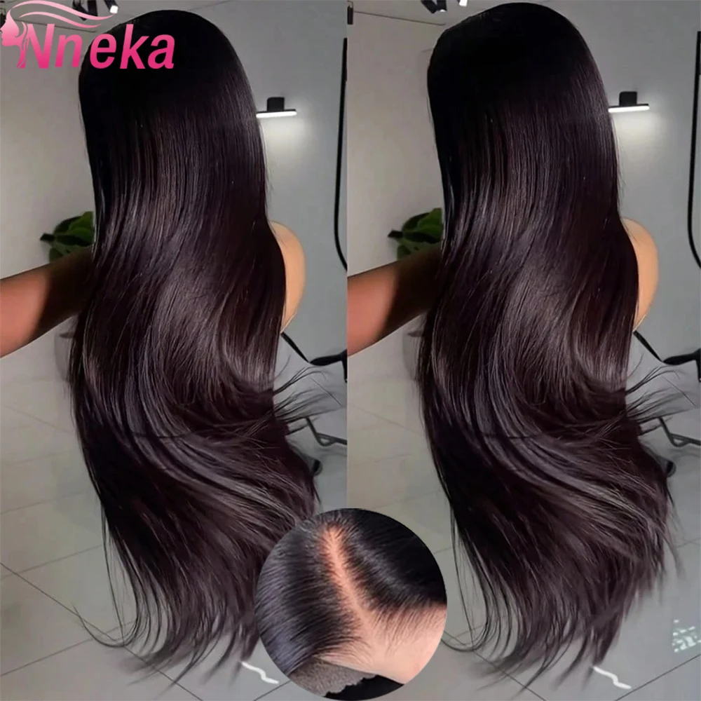 

Bone Straight Glueless Wigs Human Hair 100% 4x4 5x5 Closure Ready To Wear 13x4 13x6 HD Lace Frontal Black Wig 40 Inch Brazilian