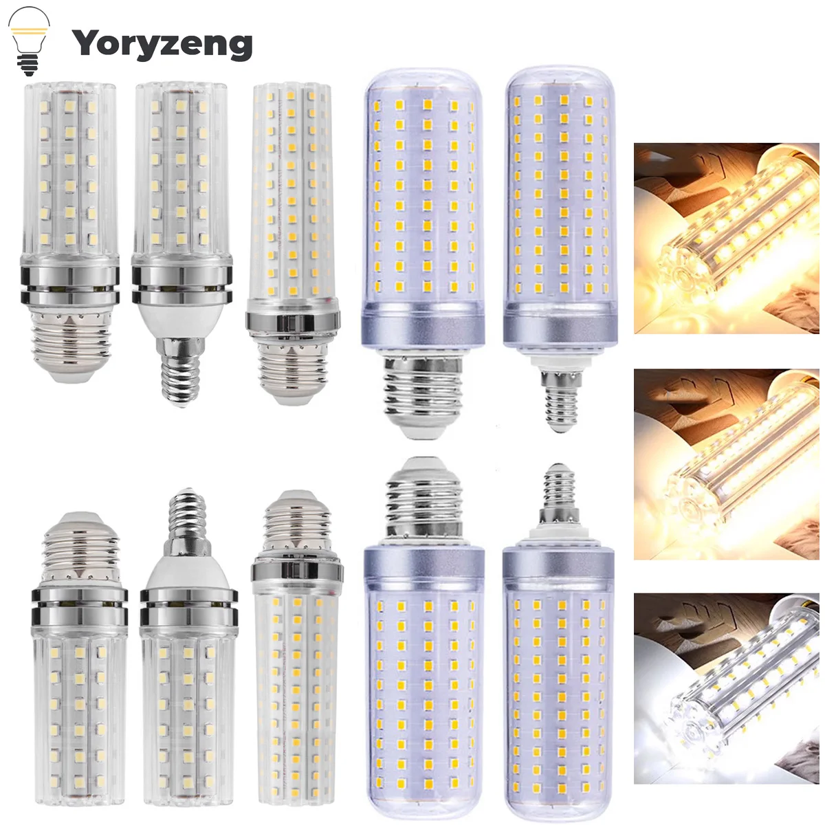 

10Pcs E27 E14 LED Corn Light Bulbs 85V-265v 12w 30w 40w 6000k 4500k 3000k Bulb Lamps Lampada Tricolor Replace Halogen Lamp