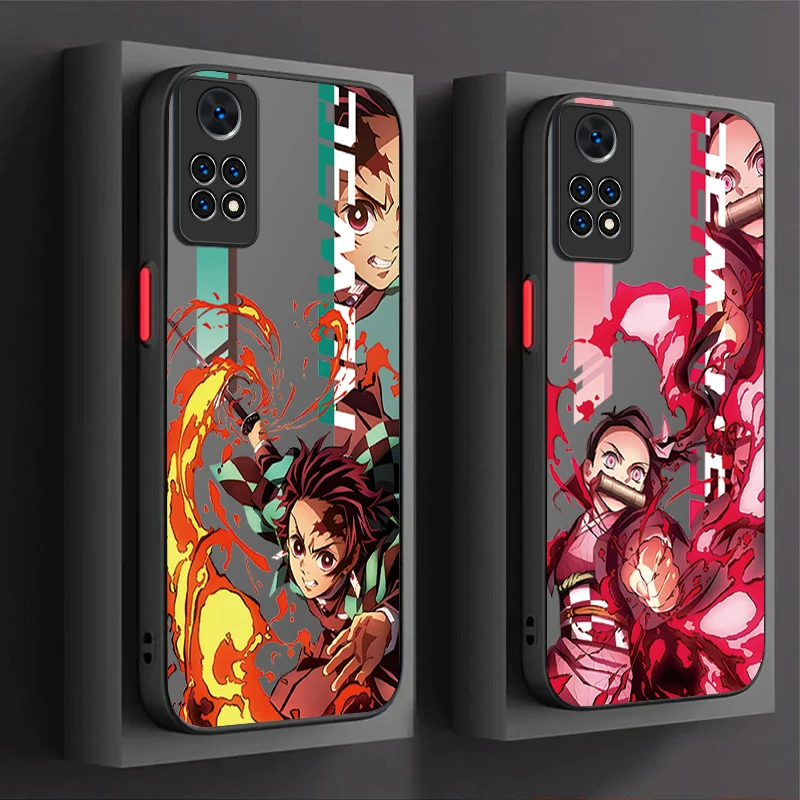 Anime Demon Slayer Matte Hard Case For Xiaomi Redmi Note 13 12 11 Pro Plus 4G 5G 12S 11S 10 10S 9 9S 8 13C 12C 10C Shockproof