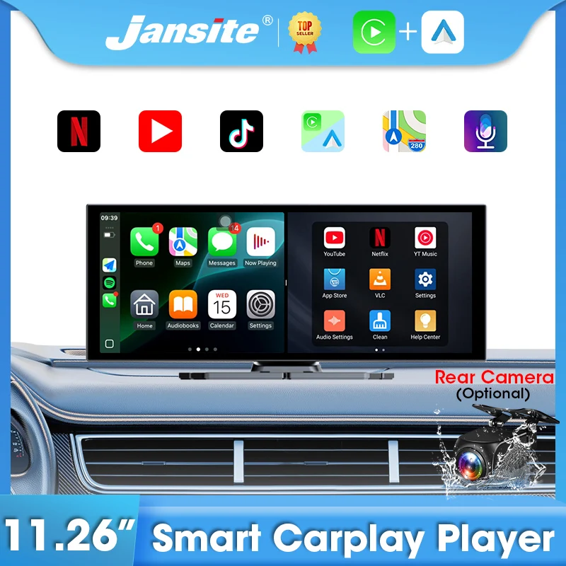 

Jansite 11.26-inch Car Radio Android System Multimedia Player WIFI Network Carplay Android Auto Monitor for YouTube for Netflix