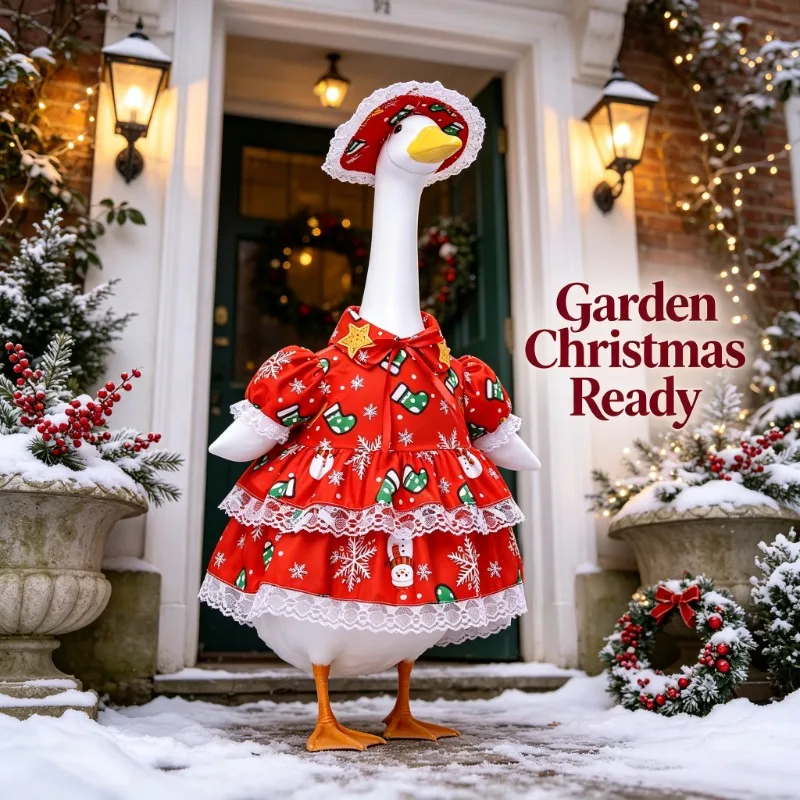 New Halloween Porch Outfit Pumpkin Set 23 Inch Large White Goose Holiday Decoration (without Goose)