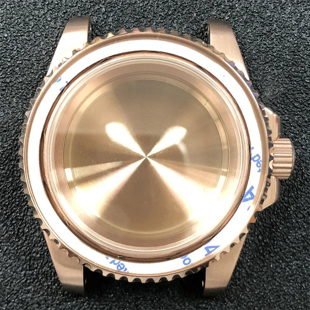 40mm High Quality Stainless Steel Electroplated Case Black/Gold/Rose Gold for NH35/NH36 Movement Sapphire Glass Watch Case parts