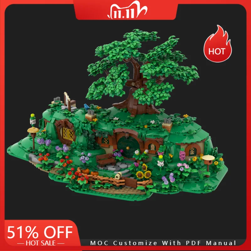 

415 детали Nature Hotel MOC, строительные блоки на заказ, модель DIY, сборка, кирпичи, игрушки для детей и взрослых, рождественские украшения, подарки