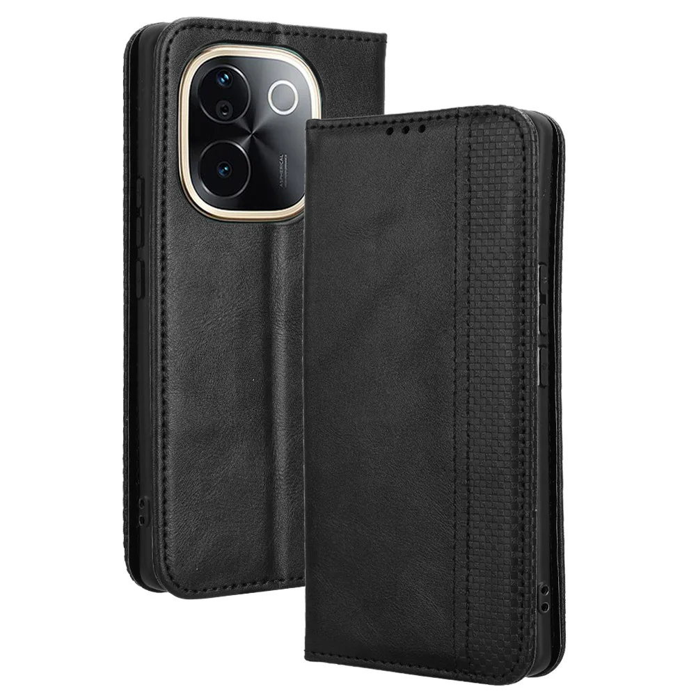 Funda con cierre magnético de cuero de estilo Retro para vivo iQOO Z9s Pro, billetera con ranura para tarjetas, funda de teléfono a prueba de golpes para iQOO Z9s Pro