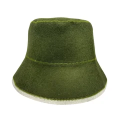 Premium Soft 100% Colored Wool Felt Bucket Sauna Hat For Russian Banya Sauna Accessories