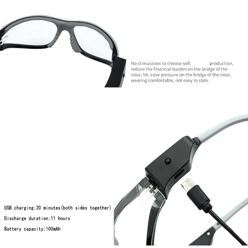 Y5GD Scratch Resistant Sun Safety Glasses Featuring Powerful LED Light And USB Charging