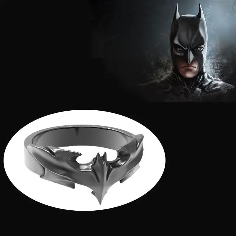 BeastKingdom Batman Personality Versatile Cartoon No Fading Ring Creative Anime 2D Fashion Men's and Women's Ring Jewelry Gifts
