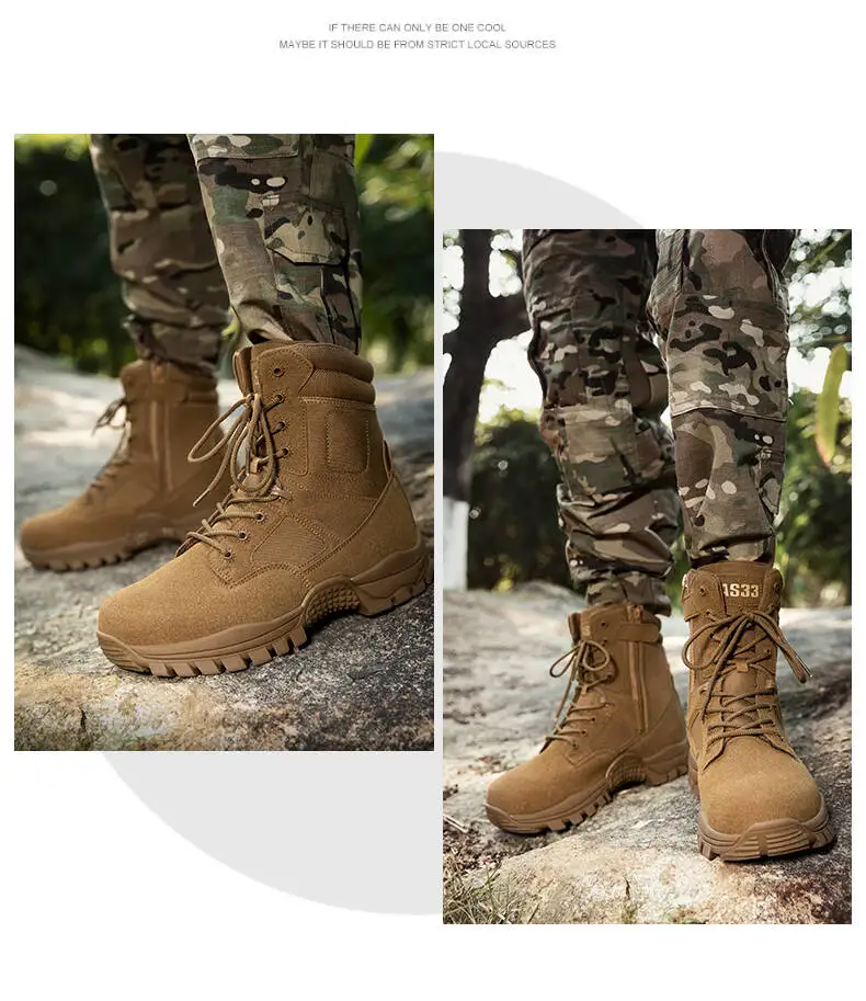 Outdoor-Stiefel für Herren, Knöchelstiefel, dick, hochwertig, sportlich, wasserdicht, rutschfest, Wanderstiefel, verschleißfest, Dschungel-Trekking, Größe 39–47 – Detail 12