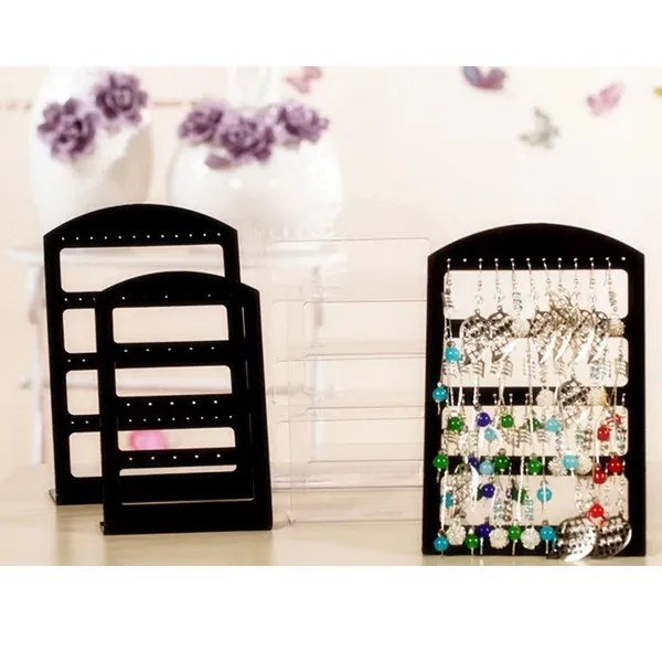 36Pairs Earring Display Stand Rack Holder Organizer Plastic 72 Holes 6 Tier Black 18x21cm Jewelry Display for Home Store Gift