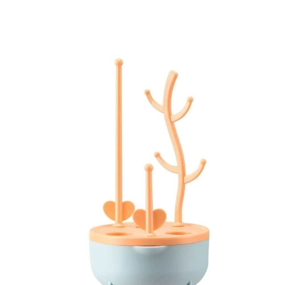 Soft Head Baby Bottle Cleaner Set 360 Degree Rotation Nipple Dropper Bottle Cleaning Brush Handheld Drying Rack