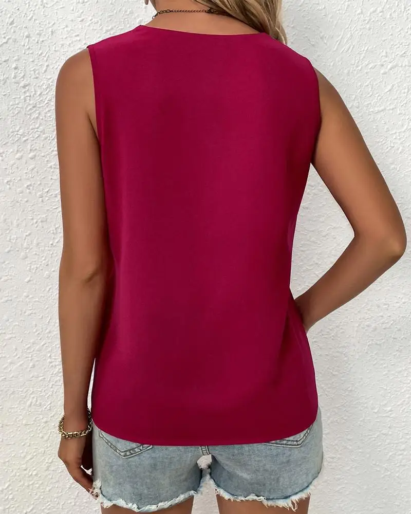 Moda com decote em v rendas retalhos mulheres topos e blusas 2023 verão branco casual sem mangas regata femme blusa camisa