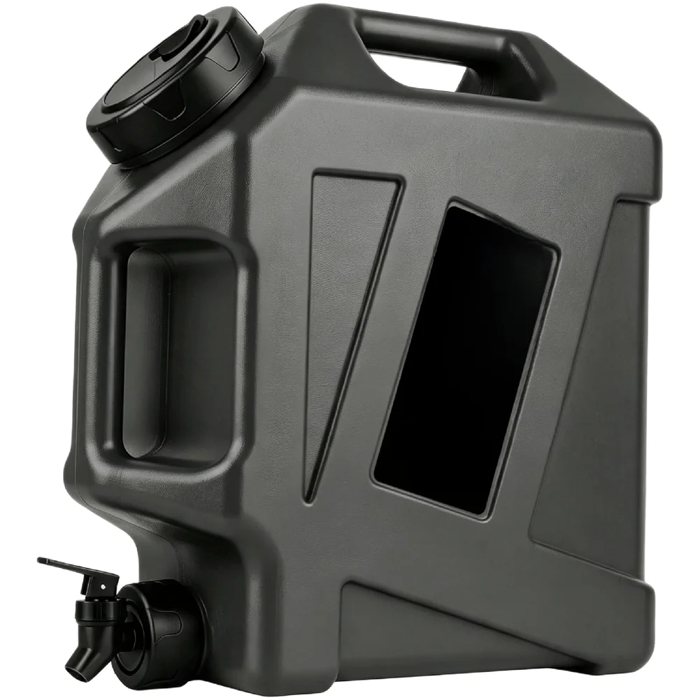 Portable 12L Camping Water Tank with Faucet HDPE Storage Bucket for Outdoor Activities Stackable Square Design Easy Transport