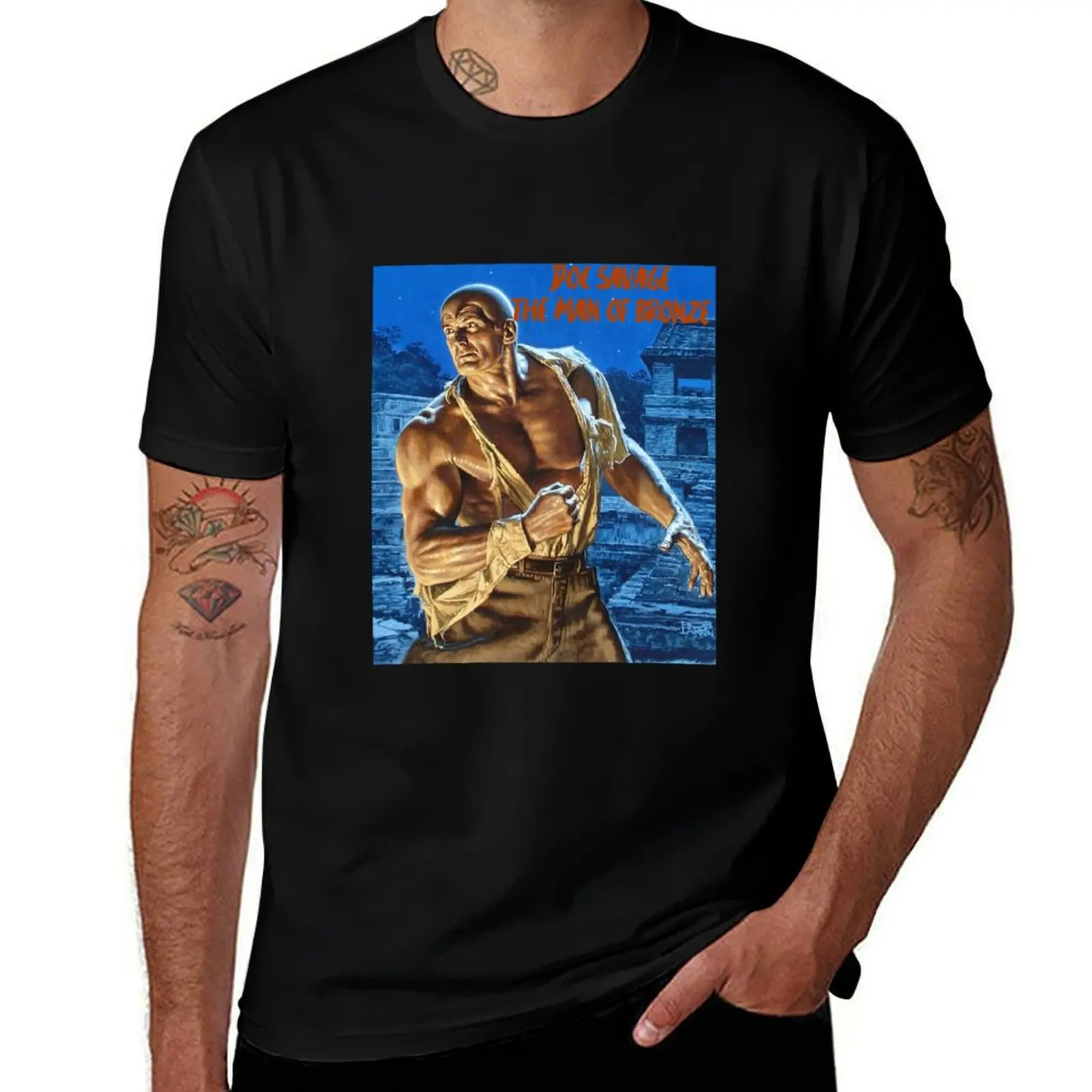Doc Savage The Man of Bronze T-Shirt Large Size Short Sleeve T-Shirt