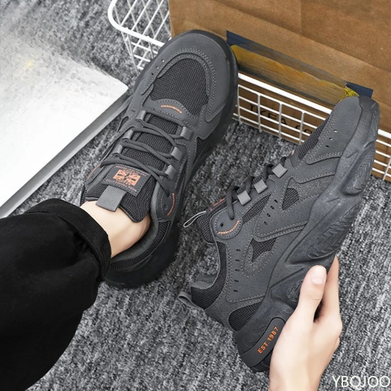 

Весенне-осенняя новая мужская обувь с дышащей сеткой, модная нескользящая удобная мужская обувь для спорта и отдыха, увеличивающая рост