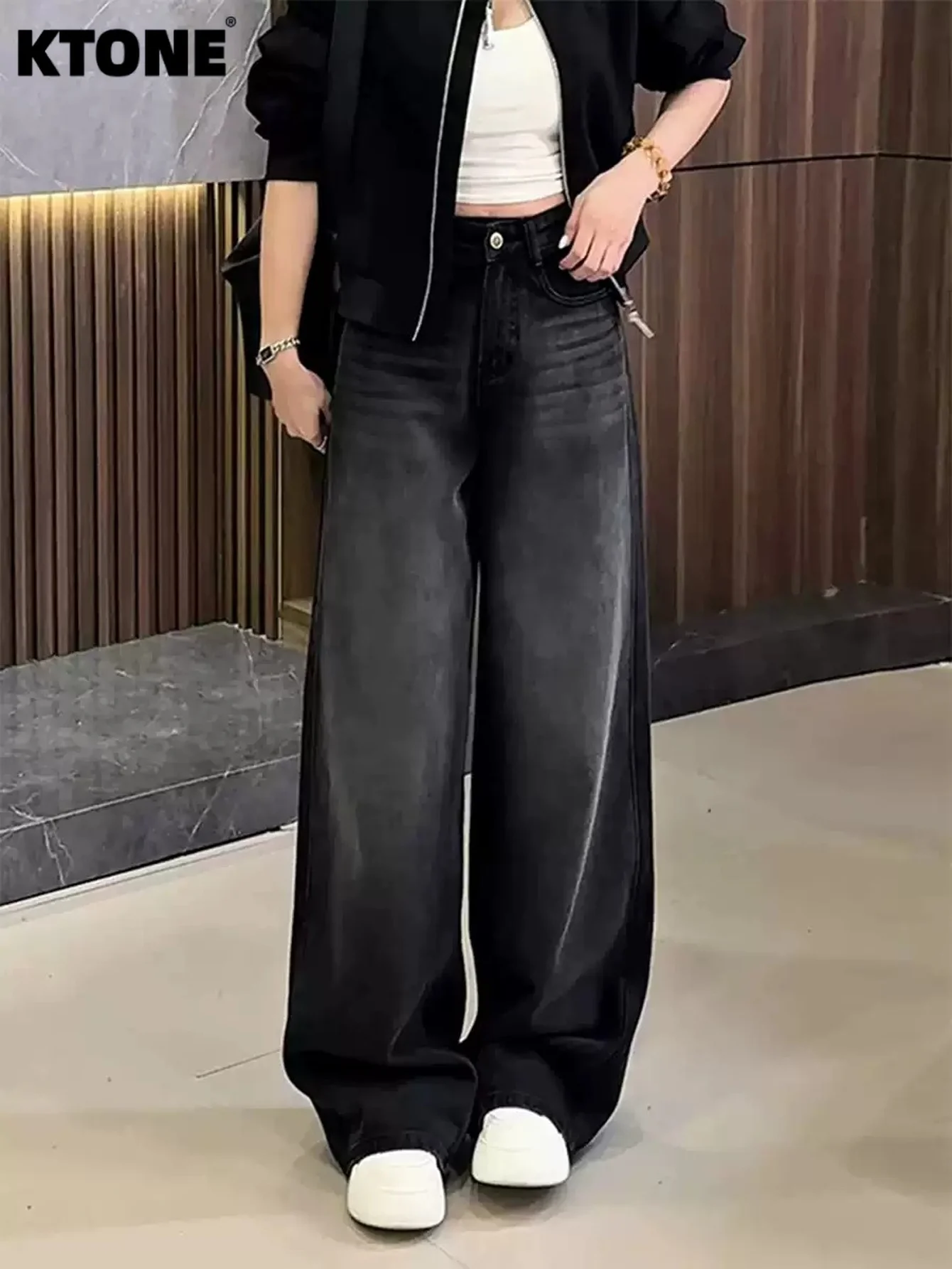 

Jeans Y2K Black Baggy Denim Light Retro Drip Harajuku Style No accessories or belts included