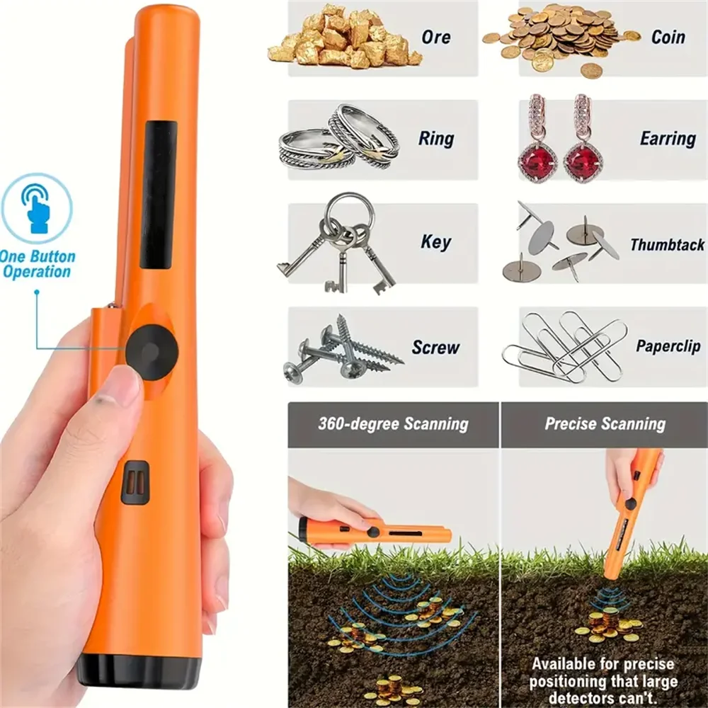 Metal Detector Pinpointer impermeabile palmare Pin Pointer bacchetta Golden Treasure Hunting unearting Tool accessori