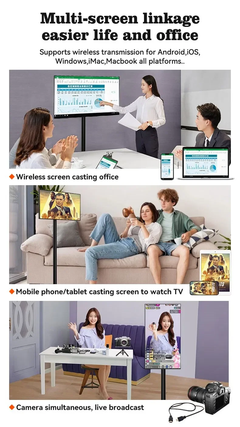 24 Inch WiFi USB Android 13.0 Portable TV Mobile Touch Screen 4GB+64GB Smart Display Monitor view 3