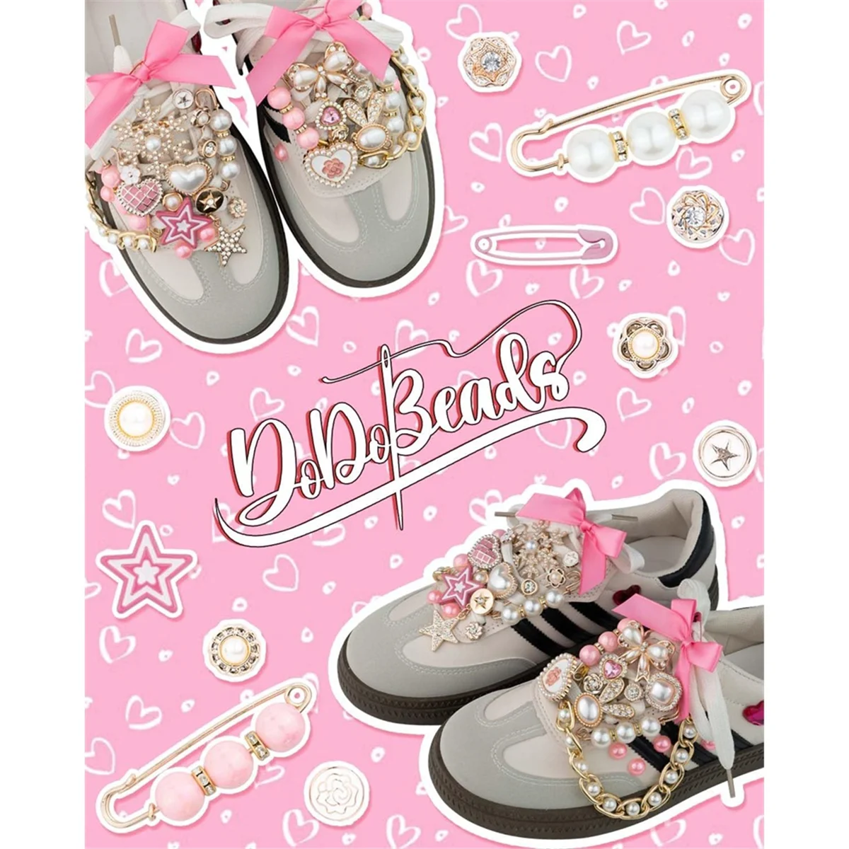 ABGV 87 قطعة مجموعة سحر الجوارب غير المرغوب فيها، دبابيس ودبابيس للنساء، سحر الأحذية مع الأقواس، مجموعة أحذية رياضية ذاتية الصنع مع سلاسل أحجار الراين