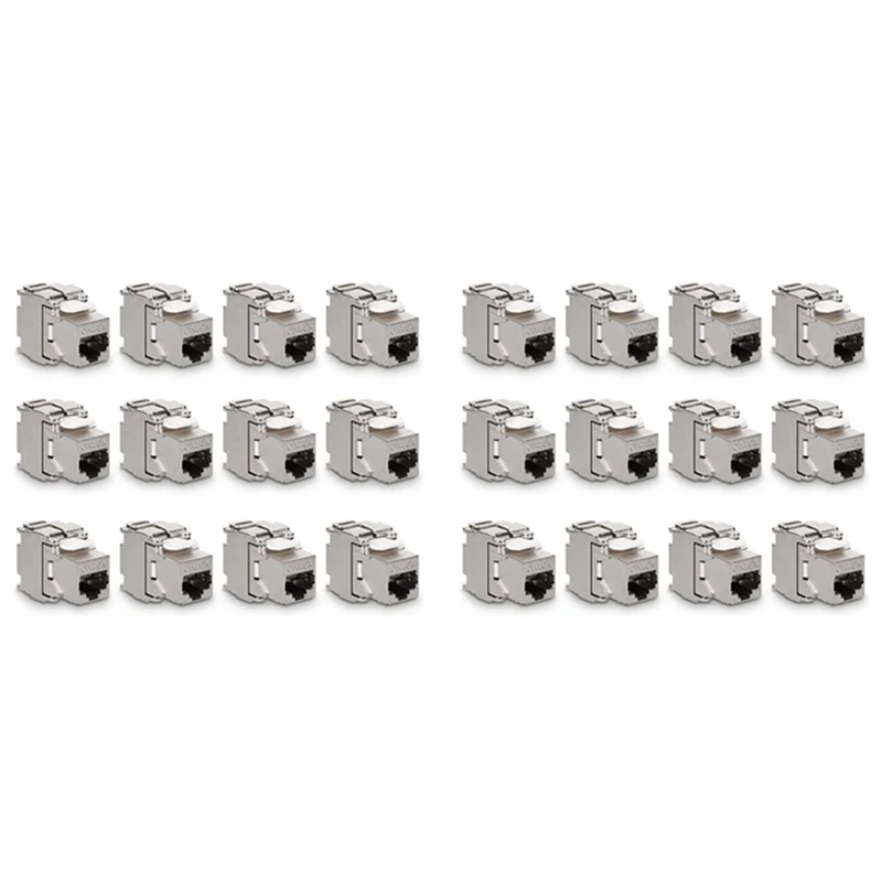Superior Keystone Module Jacks - 24 Piece CAT6A Shielded Keystone Jack RJ45 Cat 6A Ethernet Module 10 Gbit With Metal Housing
