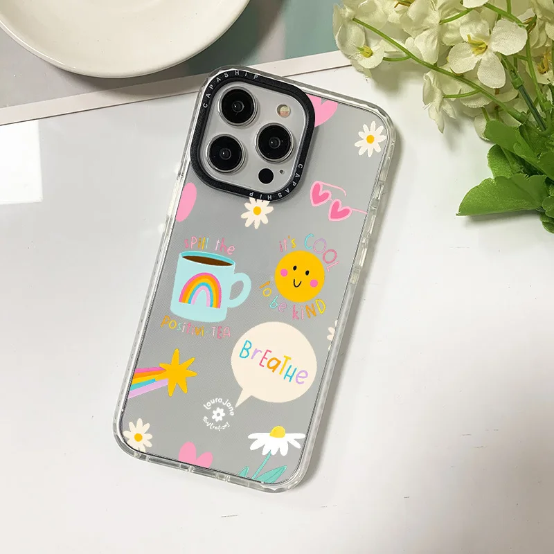 Case For Iphone 11 14 15 Pro Max Cute Cartoon Smile Coffee Silicone Soft Funda 12 13 Pro 6 7 8 Plus X XR XS Anti-fall Cover