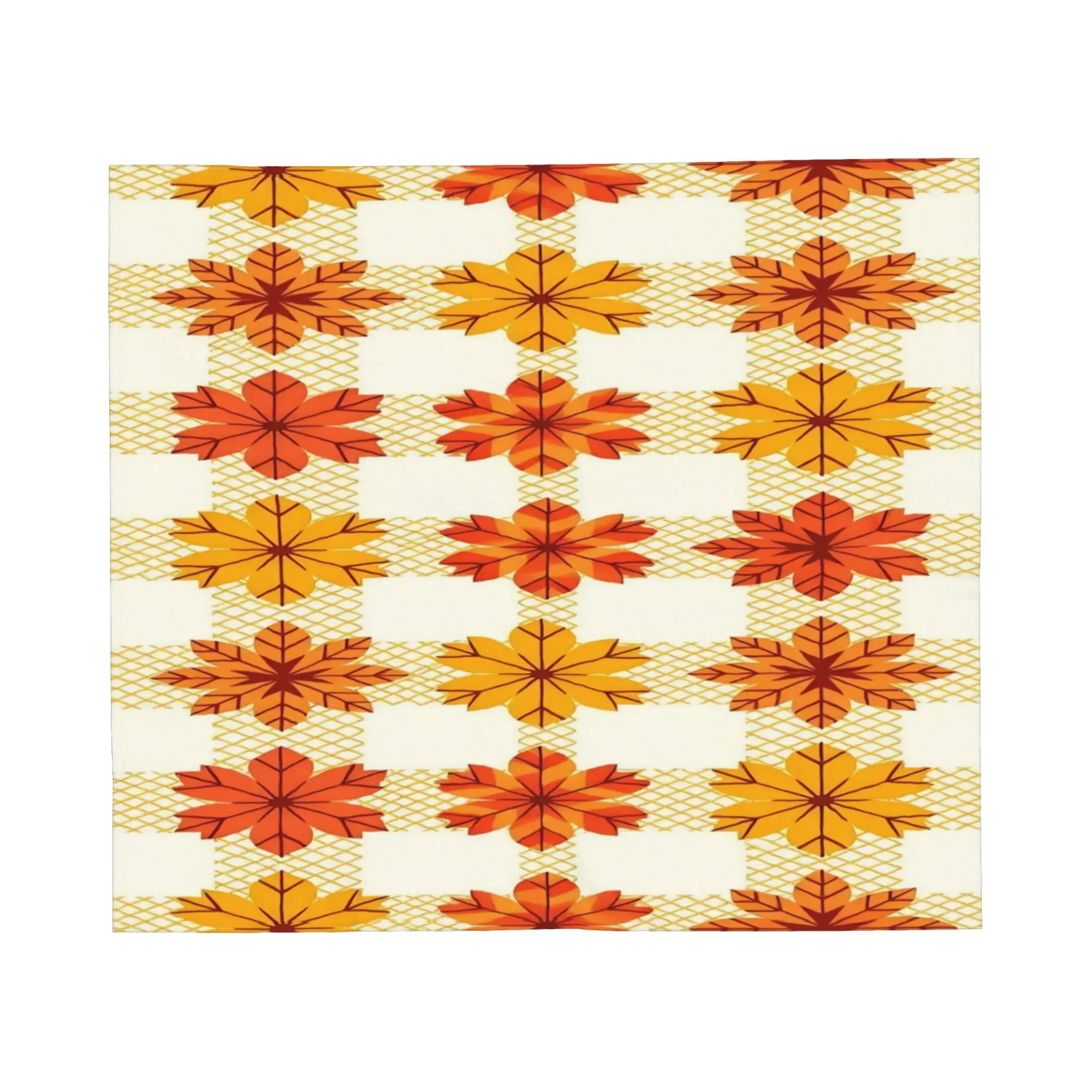 Maple Fallen Leaves Flannel Throw Blanket Autumn Leaf Blankets for Bedding Bedroom Ultra-Soft Bed Rug
