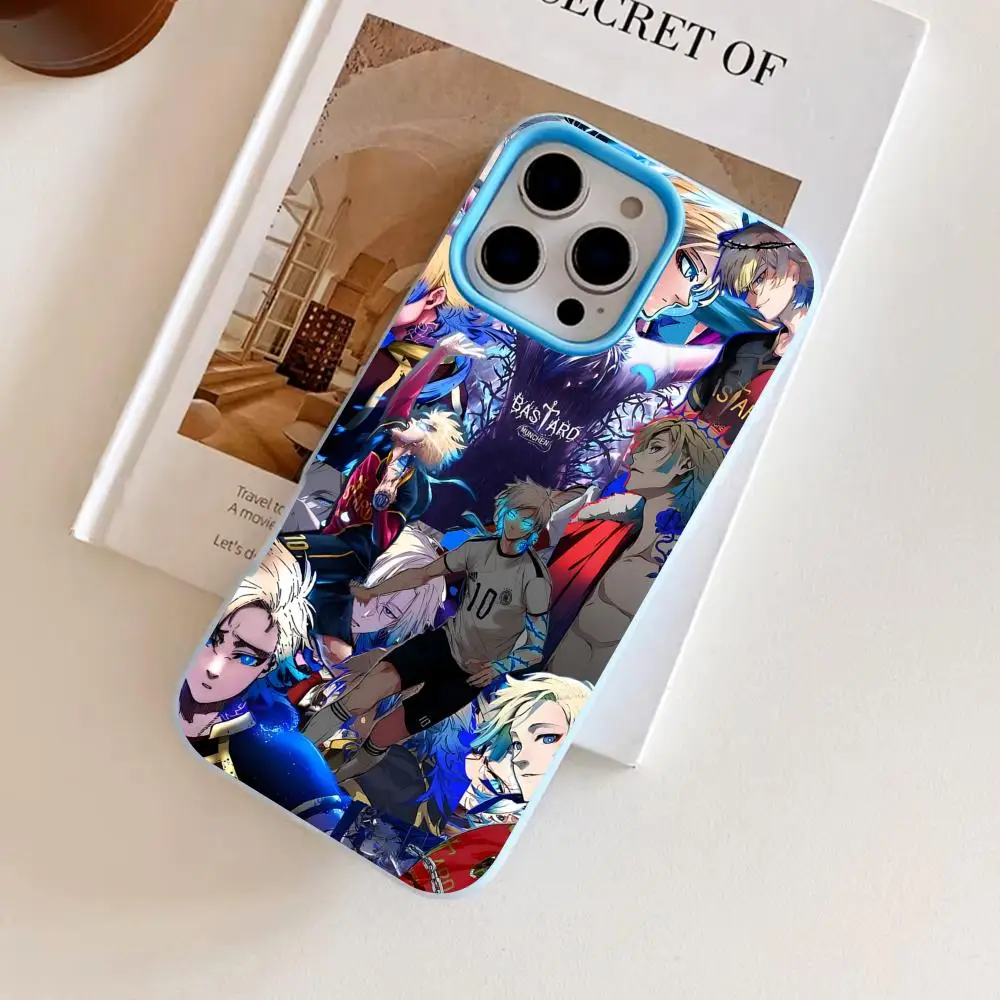 

Blue Lock Michael Kaiser Jelly Double layer Light Blue Mobile Phone Case for iPhone 17 16 15 14 13 12 11 Air Pro Max Plus