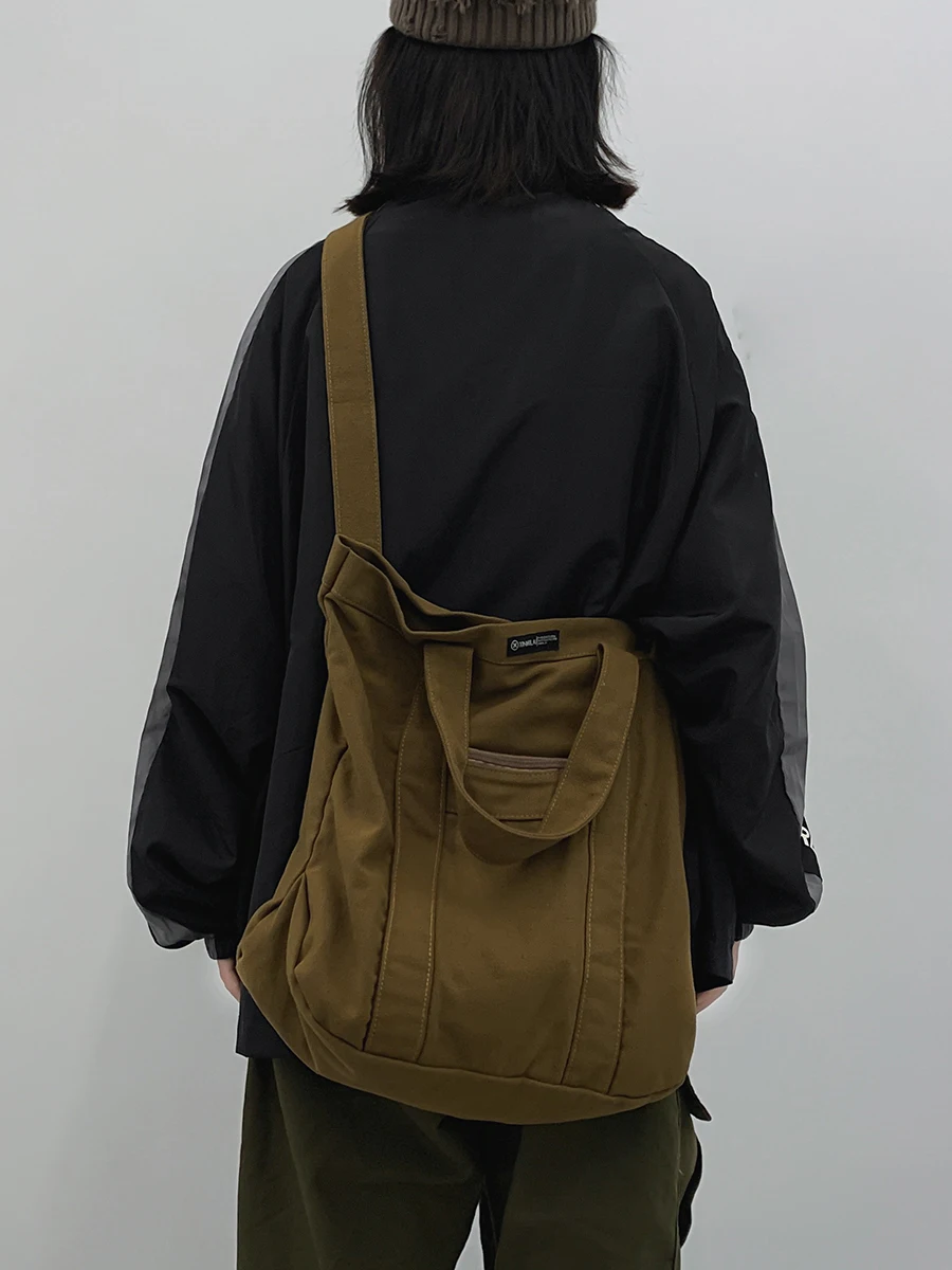 

Large Capaci Canvas oulder Bag Korean Sle Commuter Handbag Class Carrier ex Crossbody Bag Soft Structure