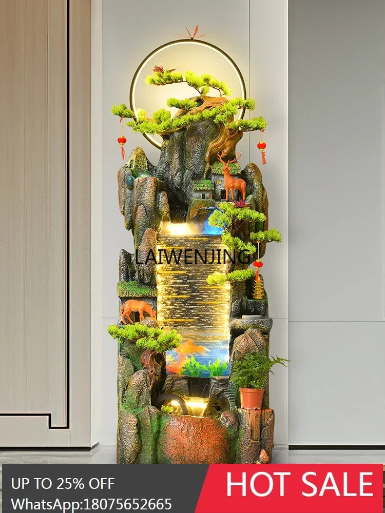 MJY rockery water fountain landscape decoration feng shui wheel water wheel fish tank floor lucky ornament