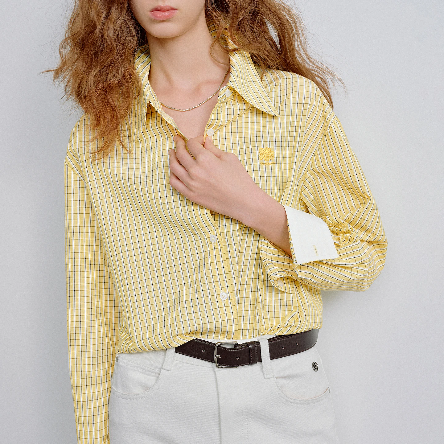 토유스 여성 셔츠 2026 봄 신상 체크무늬 루즈핏 캐주얼 레이어링 우아한 셔츠 탑