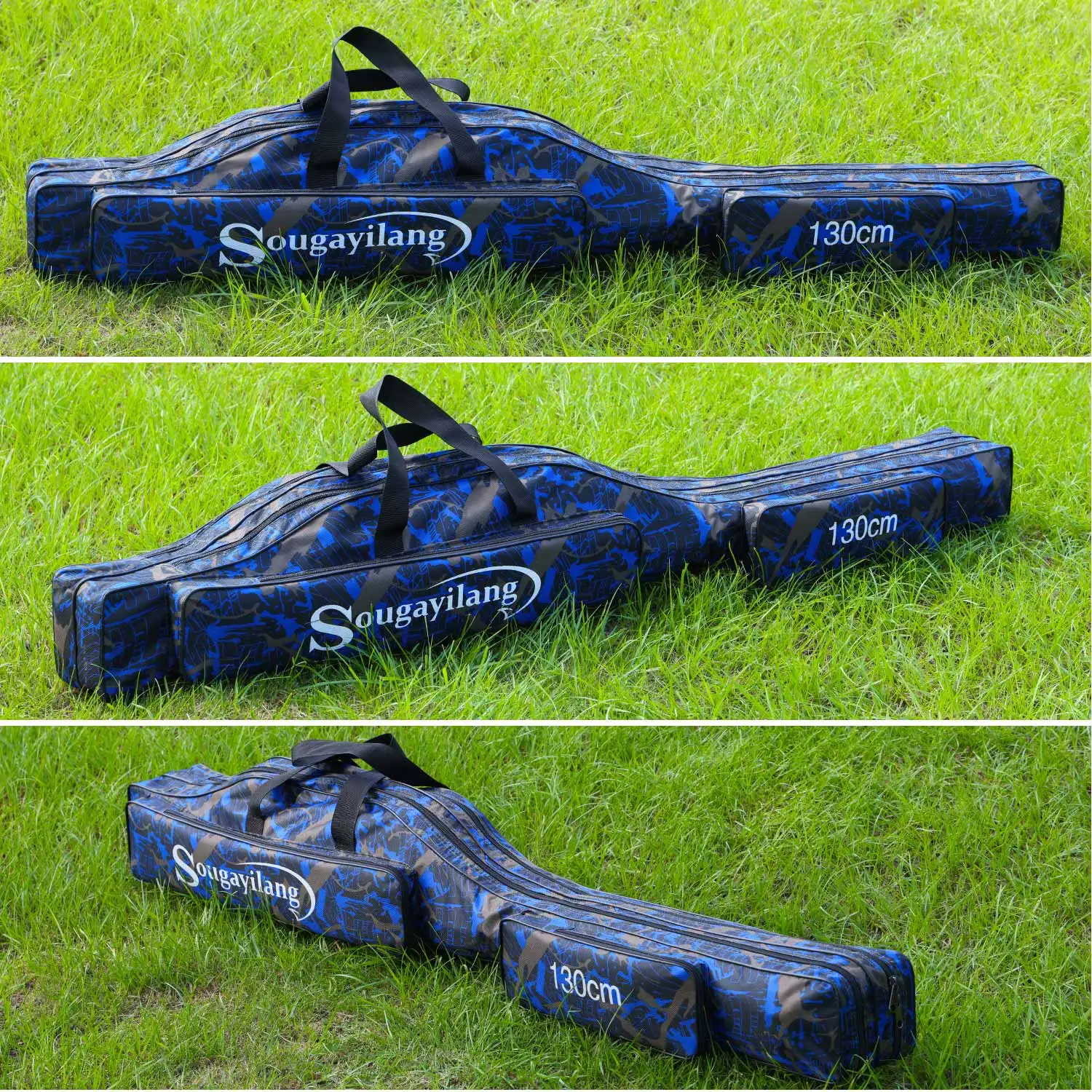 Sougayilang 80/130cm Angelruten-Aufbewahrungstasche aus Oxford-Gewebe, große Kapazität, Angelruten-Tasche, Organizer für Angelausrüstung, Karpfenangel-Tasche, Pesca – Detail 11